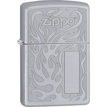 Zippo 29698 — матовая зажигалка с орнаментом пламени